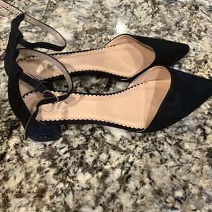 NWOT black heel with ankle strap